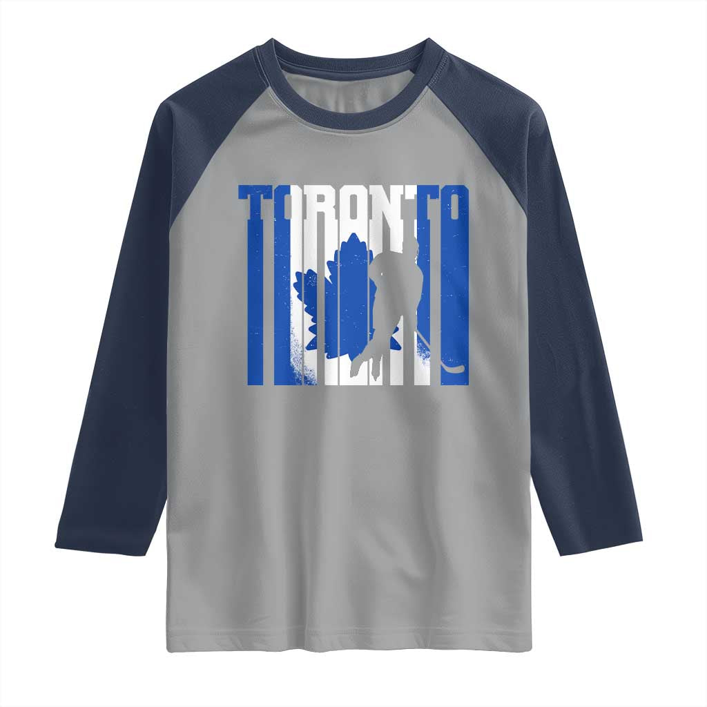 Ice Hockey Torontonian Player Raglan Shirt Toronto Flag Gift TS12 Sport Gray Navy Print Your Wear