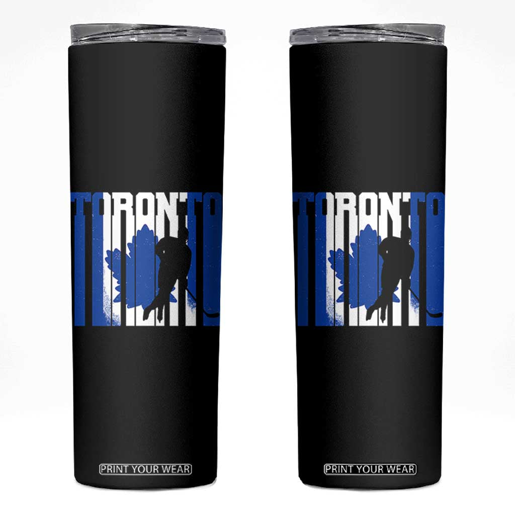 Ice Hockey Torontonian Player Skinny Tumbler Toronto Flag Gift TS12 Black Print Your Wear