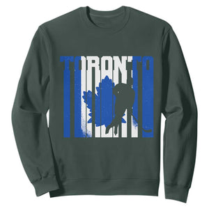 Ice Hockey Torontonian Player Sweatshirt Toronto Flag Gift TS12 Dark Forest Green Print Your Wear