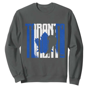 Ice Hockey Torontonian Player Sweatshirt Toronto Flag Gift TS12 Dark Heather Print Your Wear