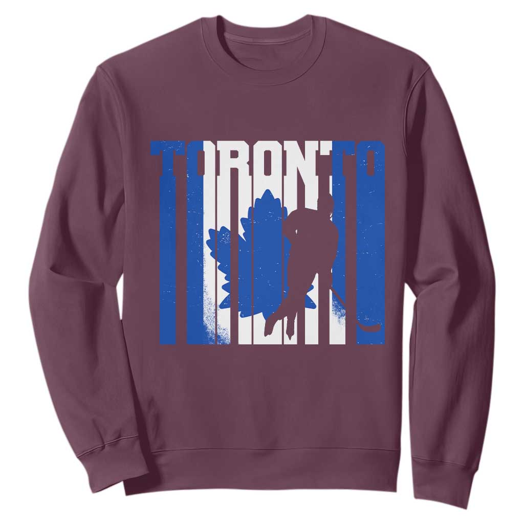Ice Hockey Torontonian Player Sweatshirt Toronto Flag Gift TS12 Maroon Print Your Wear