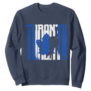 Ice Hockey Torontonian Player Sweatshirt Toronto Flag Gift TS12 Navy Print Your Wear