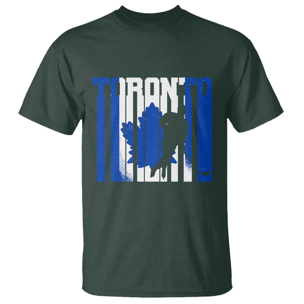 Ice Hockey Torontonian Player T Shirt Toronto Flag Gift TS12 Dark Forest Green Print Your Wear