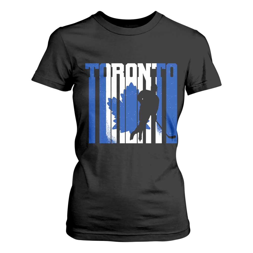 Ice Hockey Torontonian Player T Shirt For Women Toronto Flag Gift TS12 Black Print Your Wear