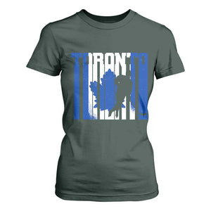 Ice Hockey Torontonian Player T Shirt For Women Toronto Flag Gift TS12 Dark Forest Green Print Your Wear