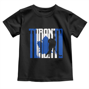 Ice Hockey Torontonian Player Toddler T Shirt Toronto Flag Gift TS12 Black Print Your Wear