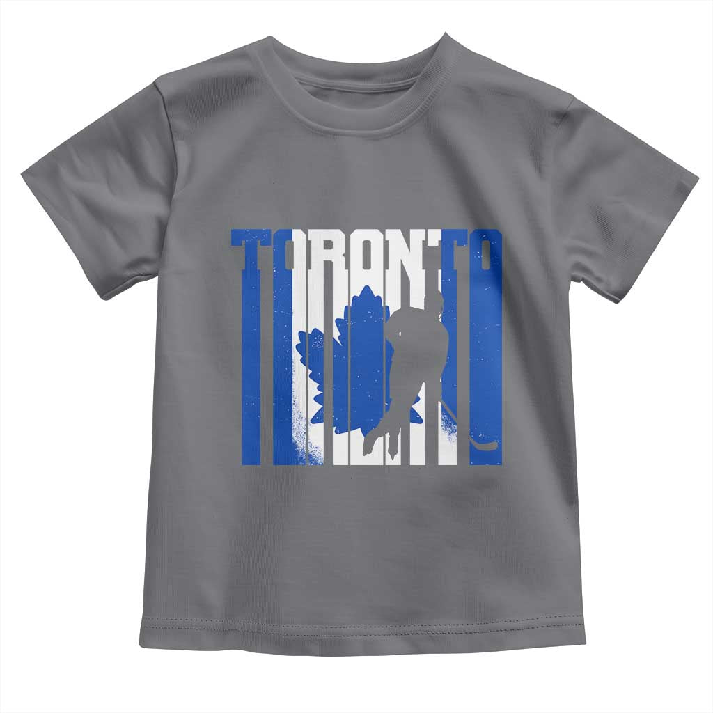 Ice Hockey Torontonian Player Toddler T Shirt Toronto Flag Gift TS12 Charcoal Print Your Wear