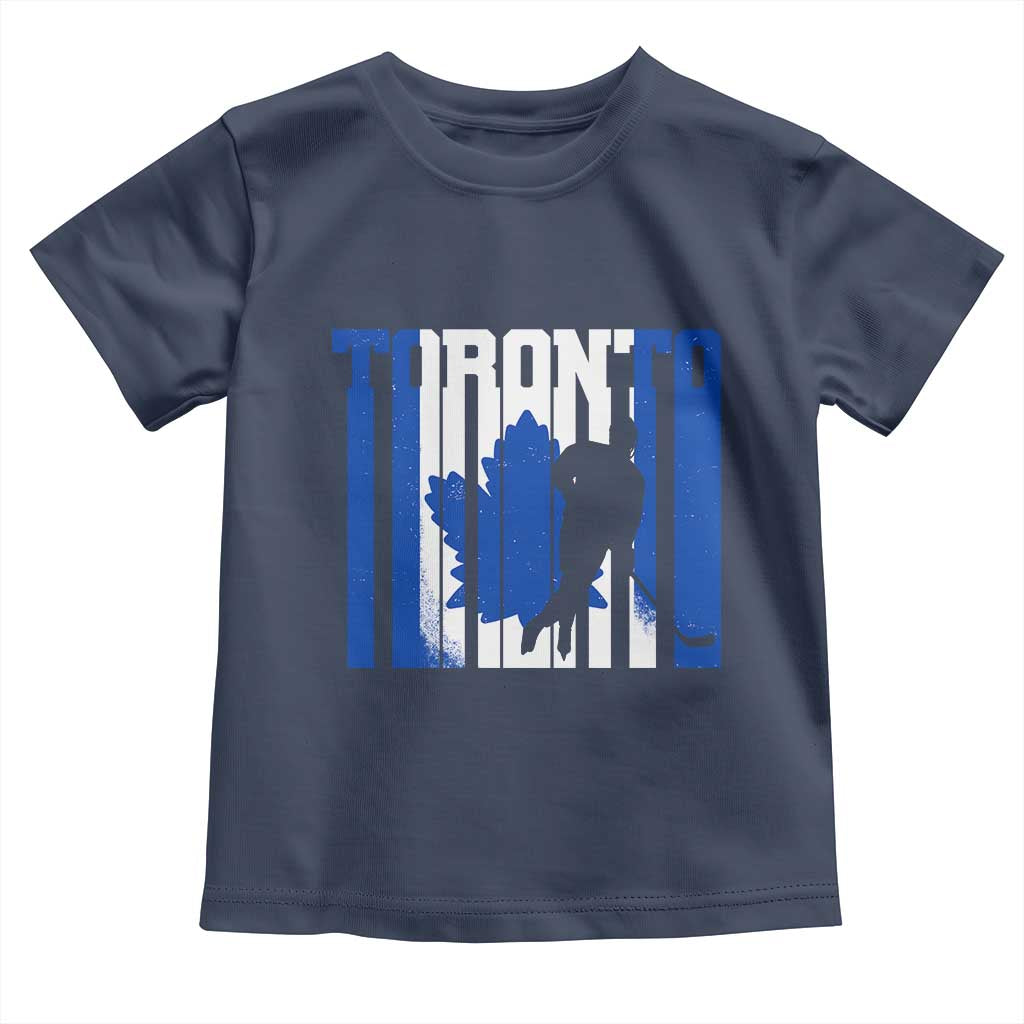 Ice Hockey Torontonian Player Toddler T Shirt Toronto Flag Gift TS12 Navy Print Your Wear