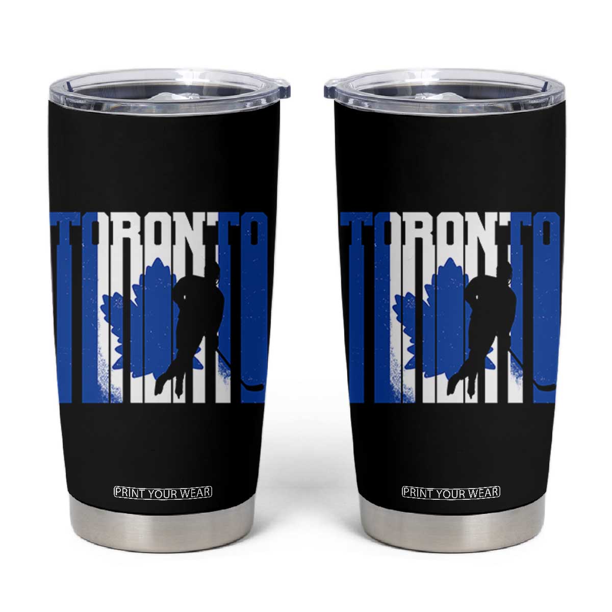 Ice Hockey Torontonian Player Tumbler Cup Toronto Flag Gift TS12 Black Print Your Wear