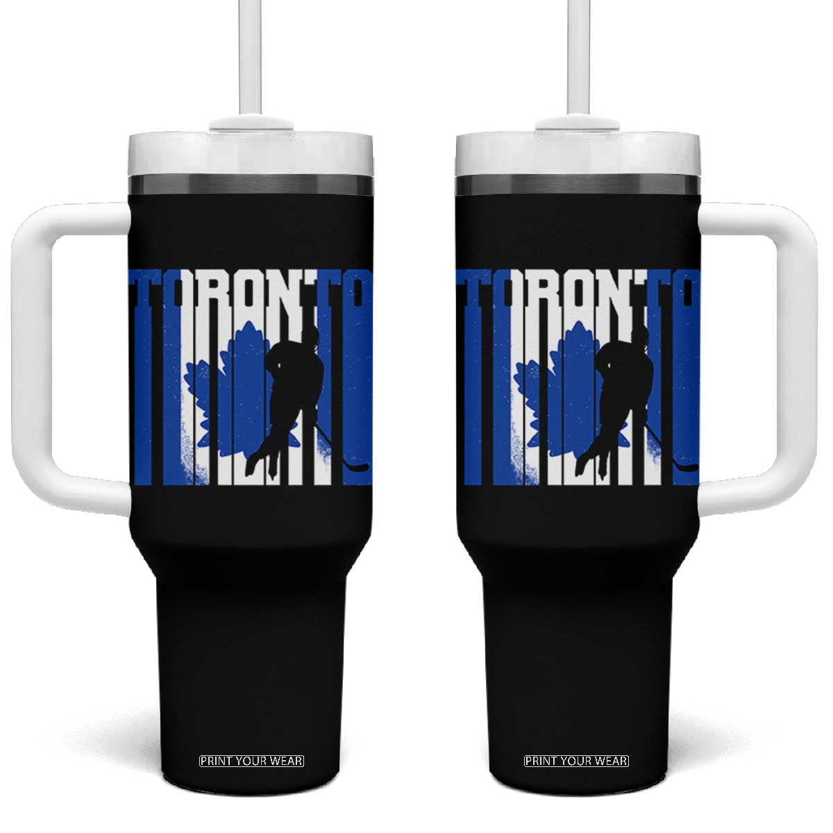 Ice Hockey Torontonian Player Tumbler With Handle Toronto Flag Gift TS12 One Size: 40 oz Black Print Your Wear