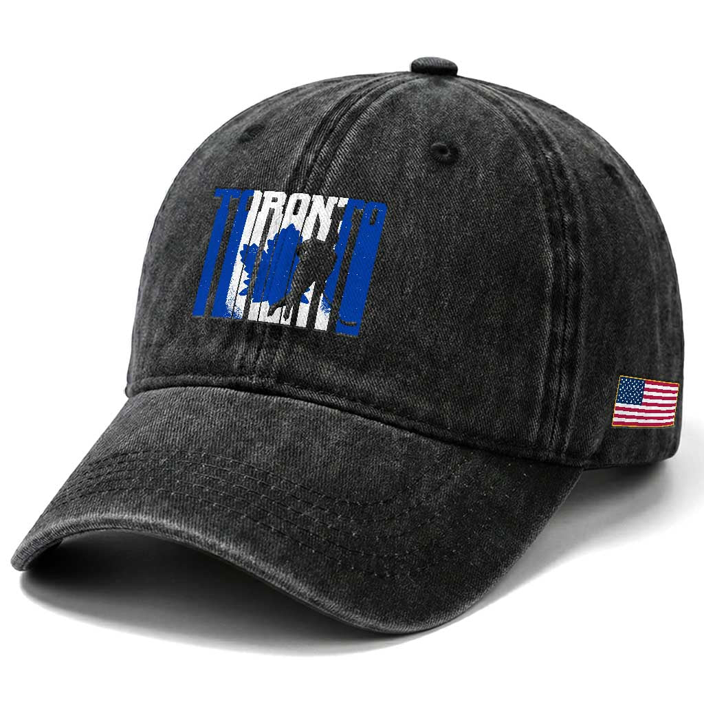 Ice Hockey Torontonian Player Washed Cotton Baseball Cap Toronto Flag Gift TS12 Print Your Wear