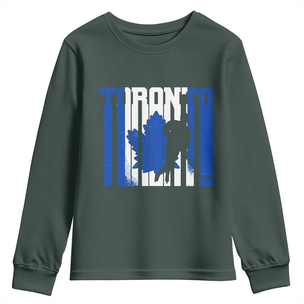 Ice Hockey Torontonian Player Youth Sweatshirt Toronto Flag Gift TS12 Dark Forest Green Print Your Wear