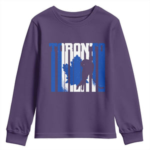 Ice Hockey Torontonian Player Youth Sweatshirt Toronto Flag Gift TS12 Purple Print Your Wear