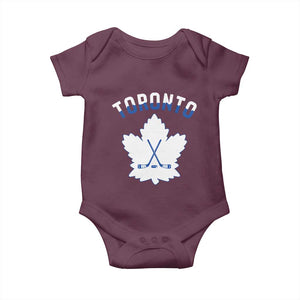 Toronto Ice Hockey Lover Baby Onesie Gift For Torontonian TS12 Maroon Print Your Wear