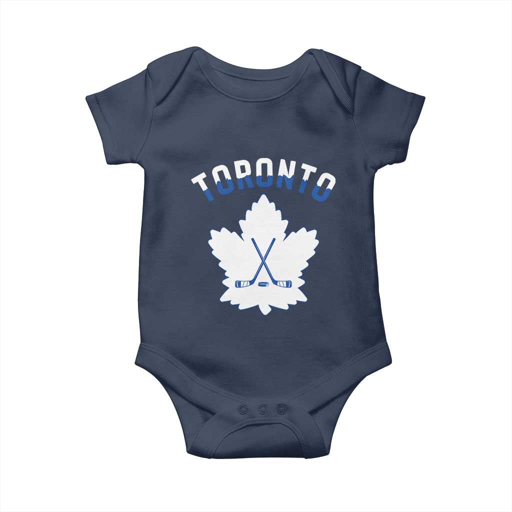Toronto Ice Hockey Lover Baby Onesie Gift For Torontonian TS12 Navy Print Your Wear