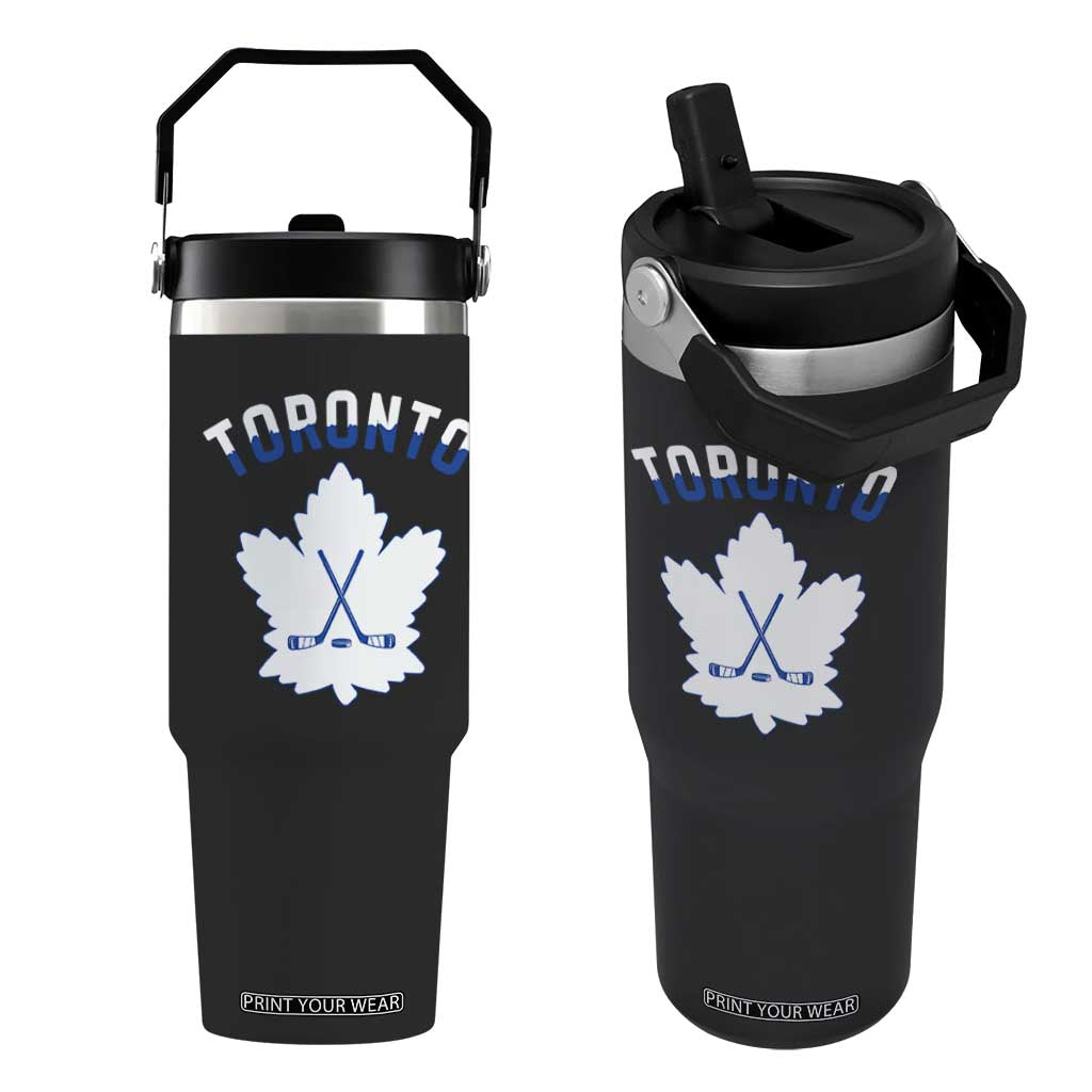 Toronto Ice Hockey Lover Flip Straw Tumbler Gift For Torontonian TS12 One Size: 30 oz Black Print Your Wear