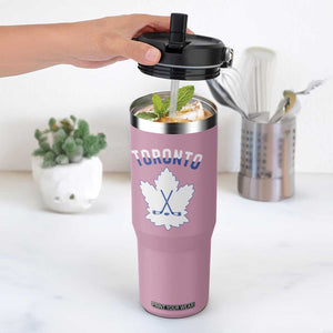 Toronto Ice Hockey Lover Flip Straw Tumbler Gift For Torontonian TS12 One Size: 30 oz Light Pink Print Your Wear