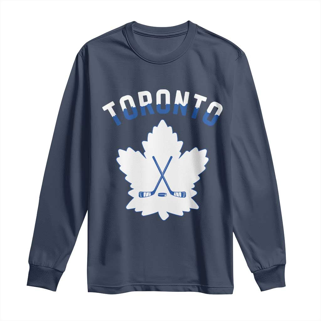 Toronto Ice Hockey Lover Long Sleeve Shirt Gift For Torontonian TS12 Navy Print Your Wear