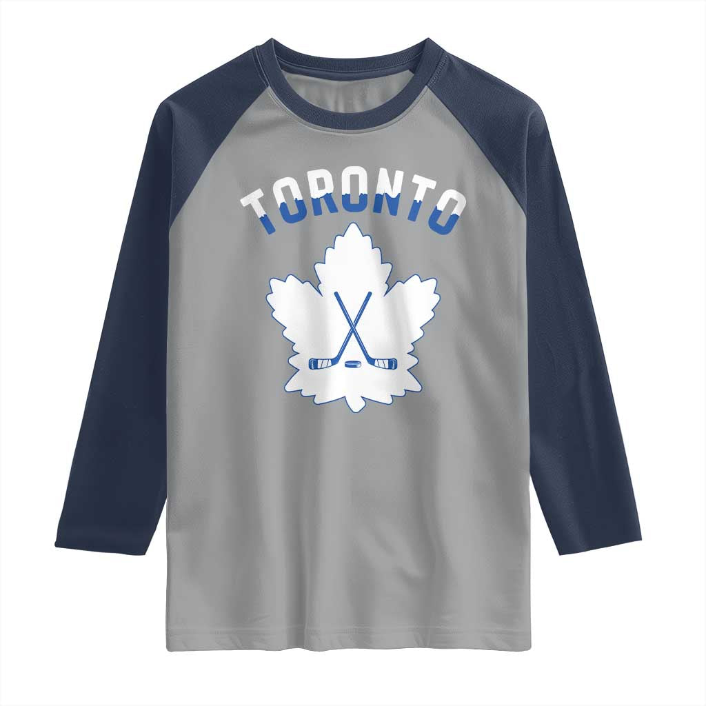 Toronto Ice Hockey Lover Raglan Shirt Gift For Torontonian TS12 Sport Gray Navy Print Your Wear