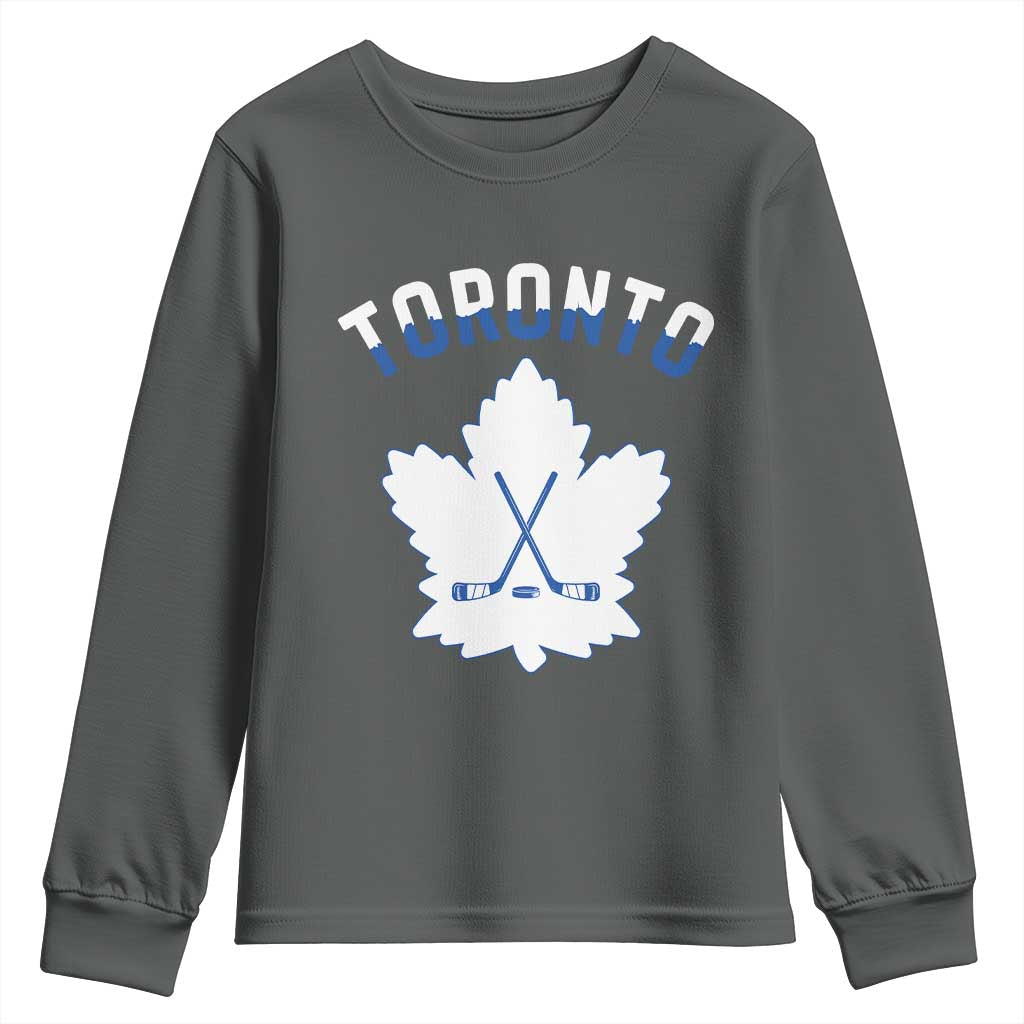 Toronto Ice Hockey Lover Youth Sweatshirt Gift For Torontonian TS12 Dark Heather Print Your Wear