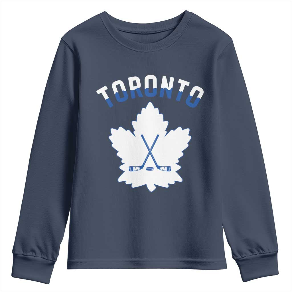 Toronto Ice Hockey Lover Youth Sweatshirt Gift For Torontonian TS12 Navy Print Your Wear