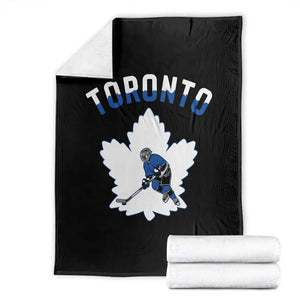 Toronto Ice Hockey Player Throw Blanket Canadian Winter Sport TS12 Black Print Your Wear