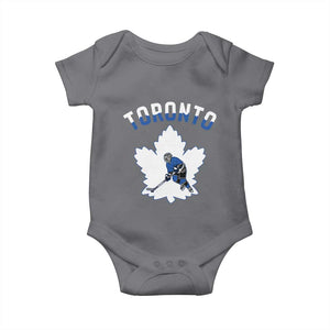 Toronto Ice Hockey Player Baby Onesie Canadian Winter Sport TS12 Charcoal Print Your Wear