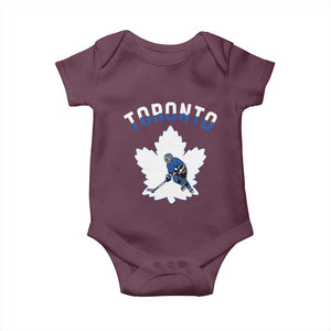 Toronto Ice Hockey Player Baby Onesie Canadian Winter Sport TS12 Maroon Print Your Wear