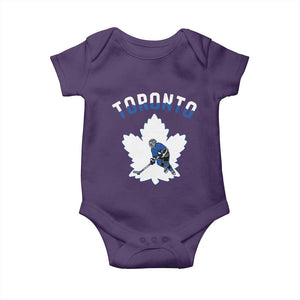 Toronto Ice Hockey Player Baby Onesie Canadian Winter Sport TS12 Purple Print Your Wear