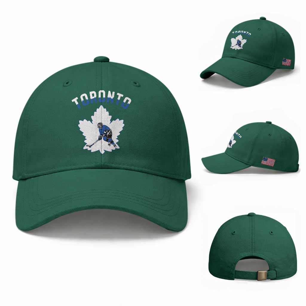 Toronto Ice Hockey Player Baseball Cap Canadian Winter Sport TS12 Baseball Cap Universal Fit Irish Green Print Your Wear