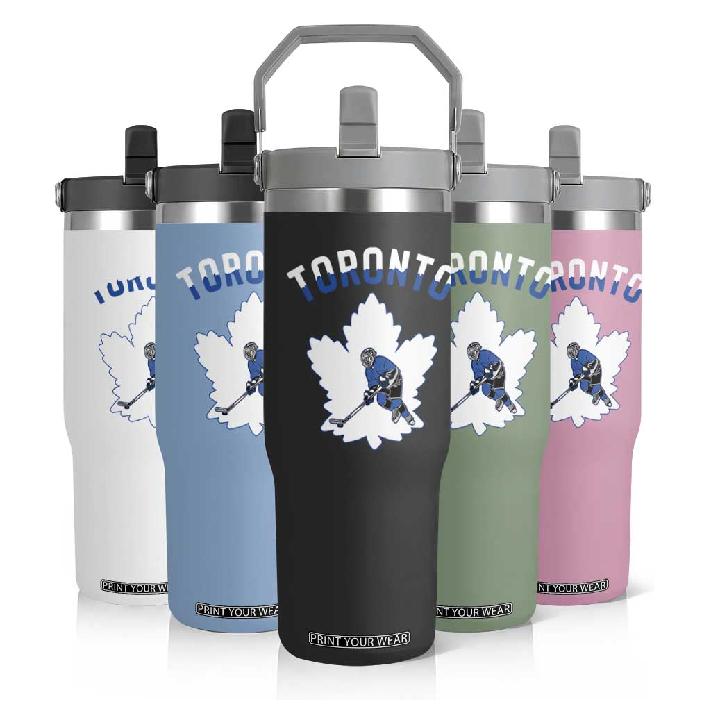 Toronto Ice Hockey Player Flip Straw Tumbler Canadian Winter Sport TS12 Print Your Wear