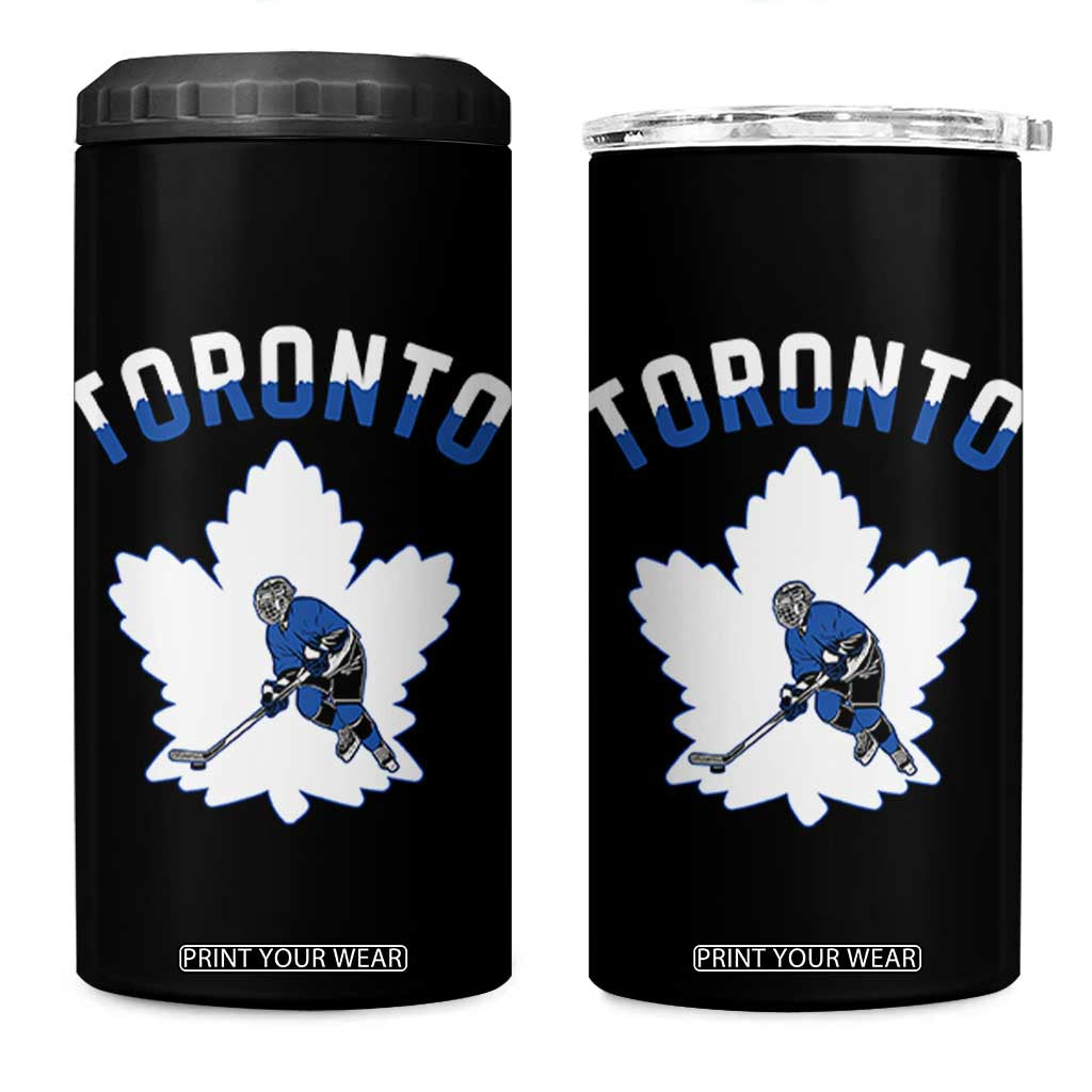 Toronto Ice Hockey Player 4 in 1 Can Cooler Tumbler Canadian Winter Sport TS12 One Size: 16 oz Black Print Your Wear