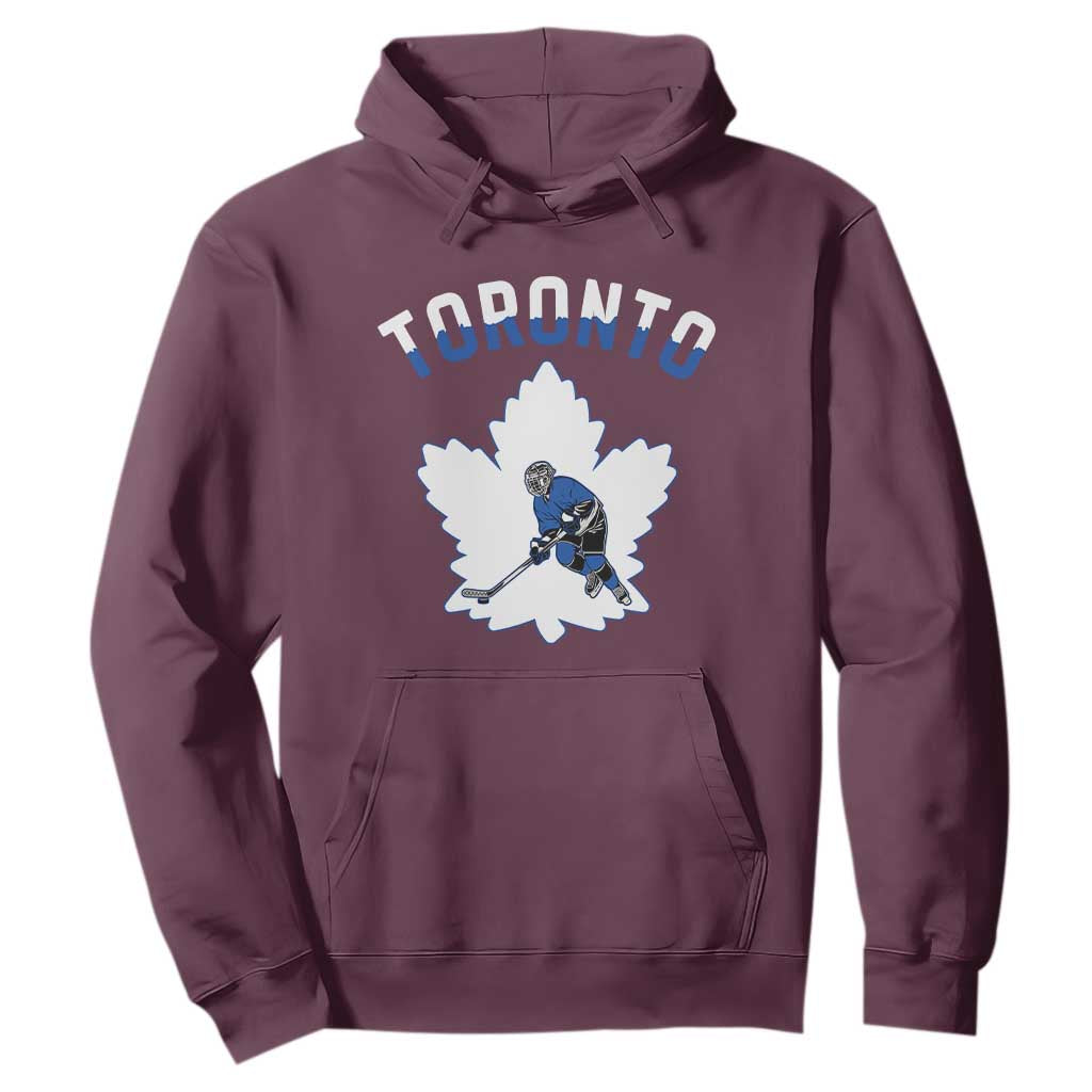 Toronto Ice Hockey Player Hoodie Canadian Winter Sport TS12 Maroon Print Your Wear