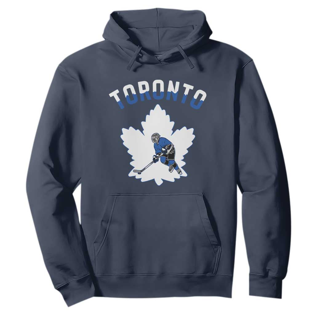 Toronto Ice Hockey Player Hoodie Canadian Winter Sport TS12 Navy Print Your Wear