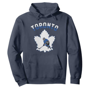 Toronto Ice Hockey Player Hoodie Canadian Winter Sport TS12 Navy Print Your Wear