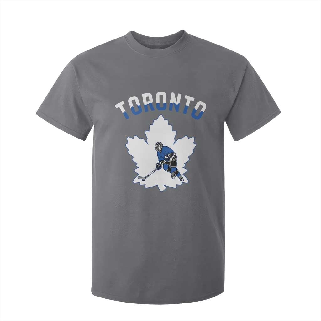 Toronto Ice Hockey Player T Shirt For Kid Canadian Winter Sport TS12 Charcoal Print Your Wear