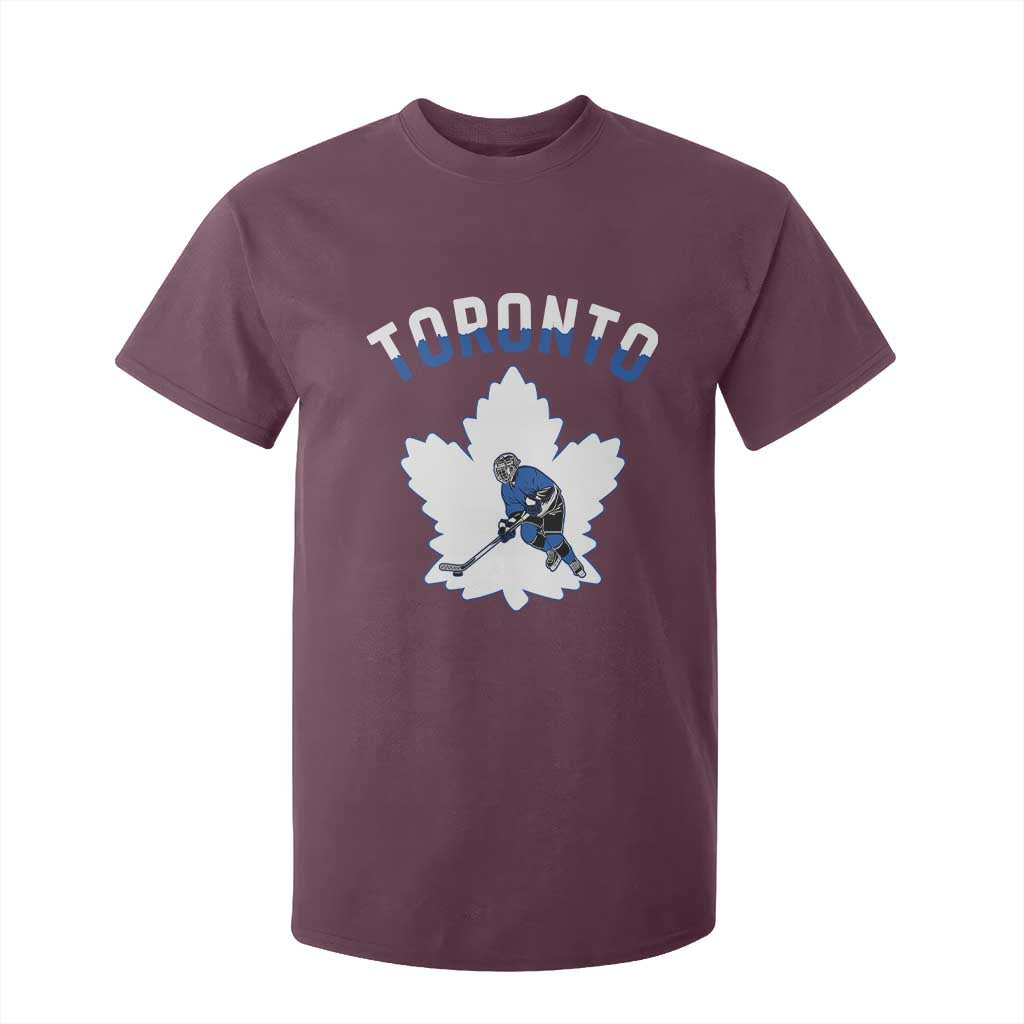 Toronto Ice Hockey Player T Shirt For Kid Canadian Winter Sport TS12 Maroon Print Your Wear