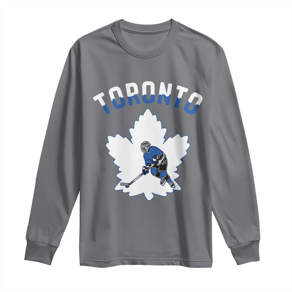 Toronto Ice Hockey Player Long Sleeve Shirt Canadian Winter Sport TS12 Charcoal Print Your Wear