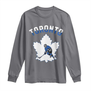 Toronto Ice Hockey Player Long Sleeve Shirt Canadian Winter Sport TS12 Charcoal Print Your Wear