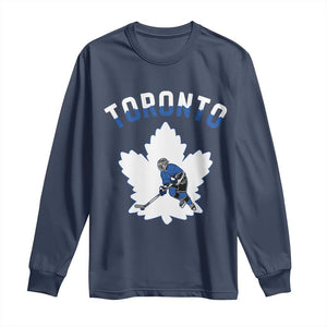 Toronto Ice Hockey Player Long Sleeve Shirt Canadian Winter Sport TS12 Navy Print Your Wear