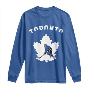 Toronto Ice Hockey Player Long Sleeve Shirt Canadian Winter Sport TS12 Royal Blue Print Your Wear