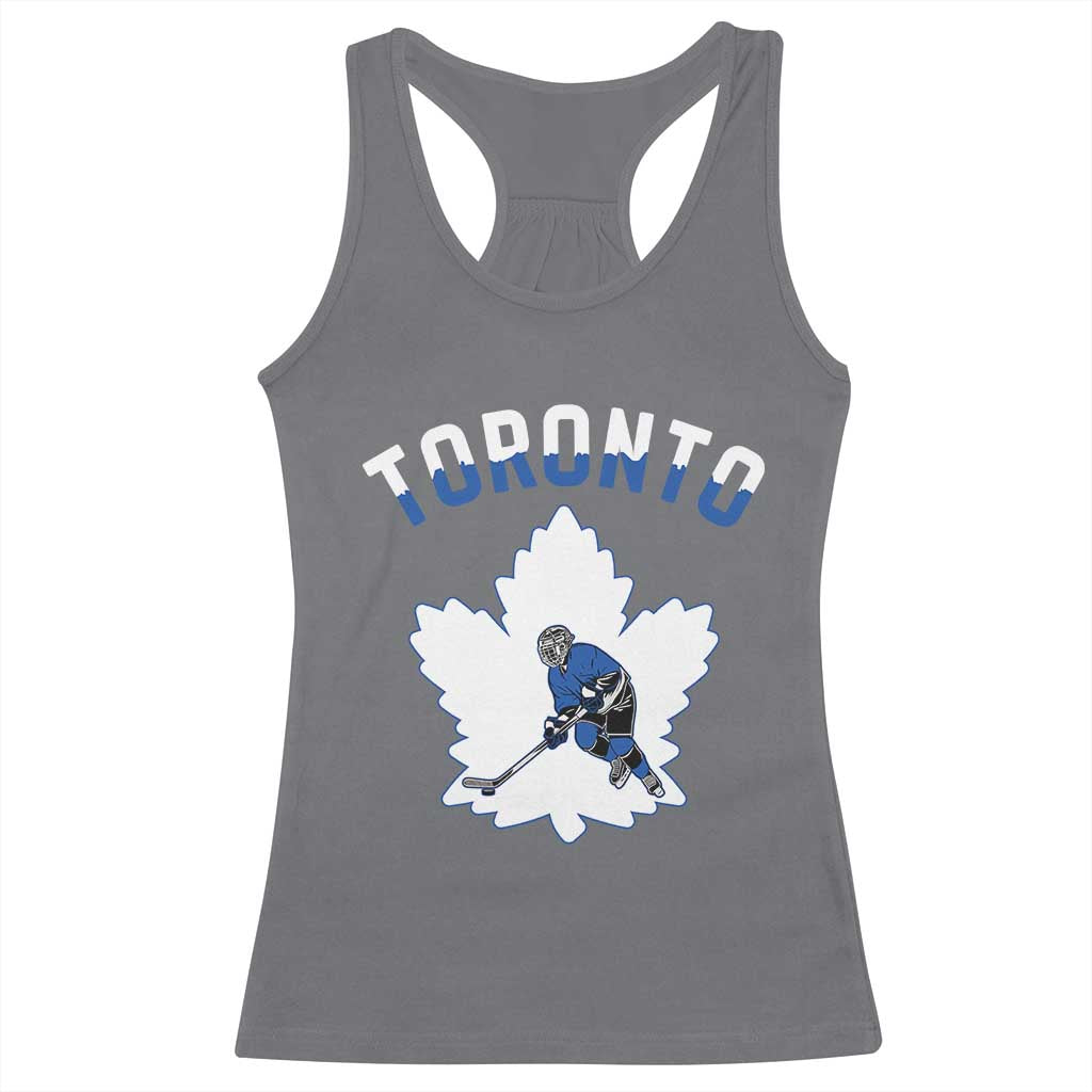 Toronto Ice Hockey Player Racerback Tank Top Canadian Winter Sport TS12 Charcoal Print Your Wear