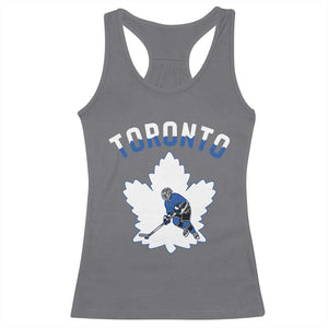 Toronto Ice Hockey Player Racerback Tank Top Canadian Winter Sport TS12 Charcoal Print Your Wear