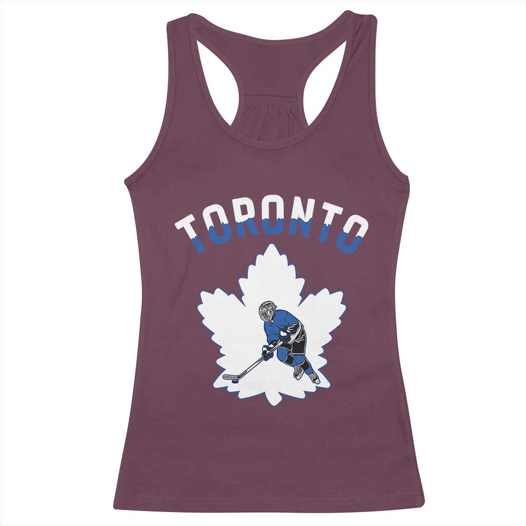 Toronto Ice Hockey Player Racerback Tank Top Canadian Winter Sport TS12 Maroon Print Your Wear