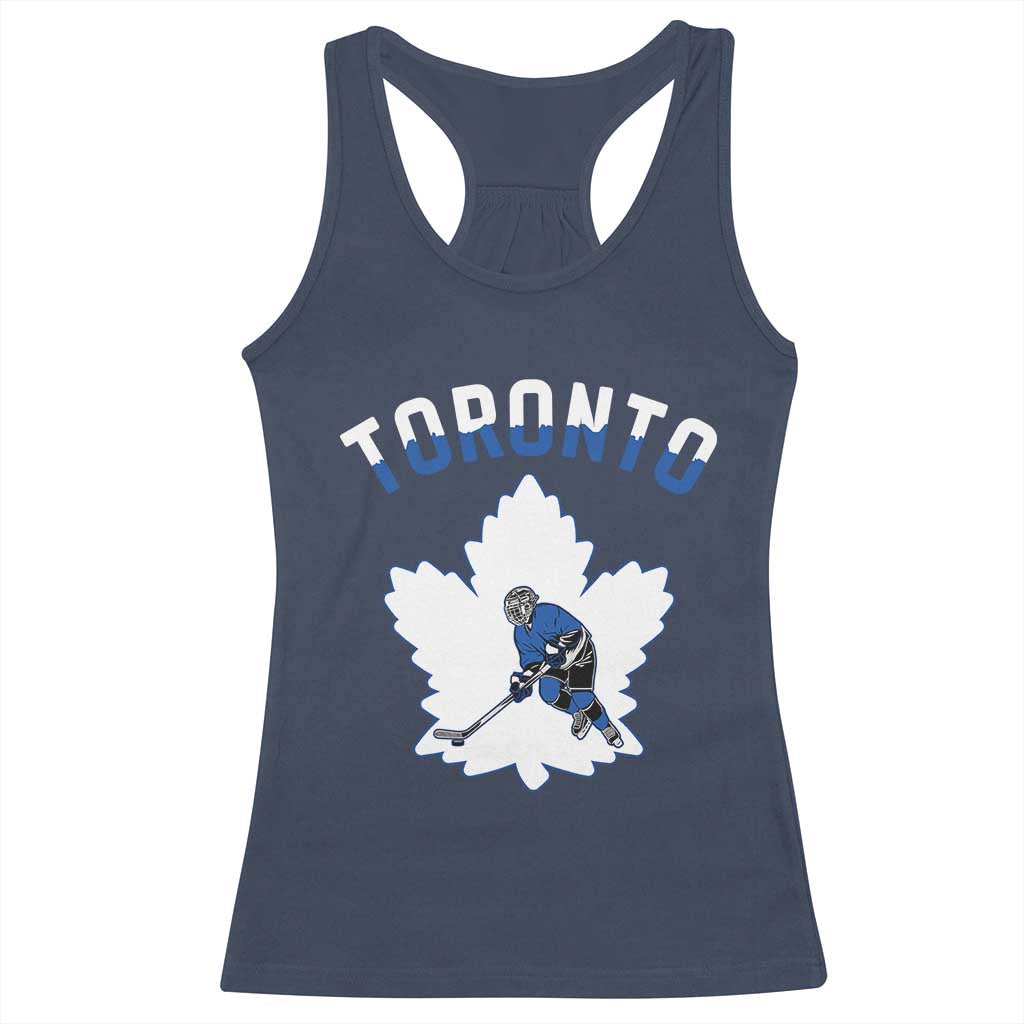 Toronto Ice Hockey Player Racerback Tank Top Canadian Winter Sport TS12 Navy Print Your Wear