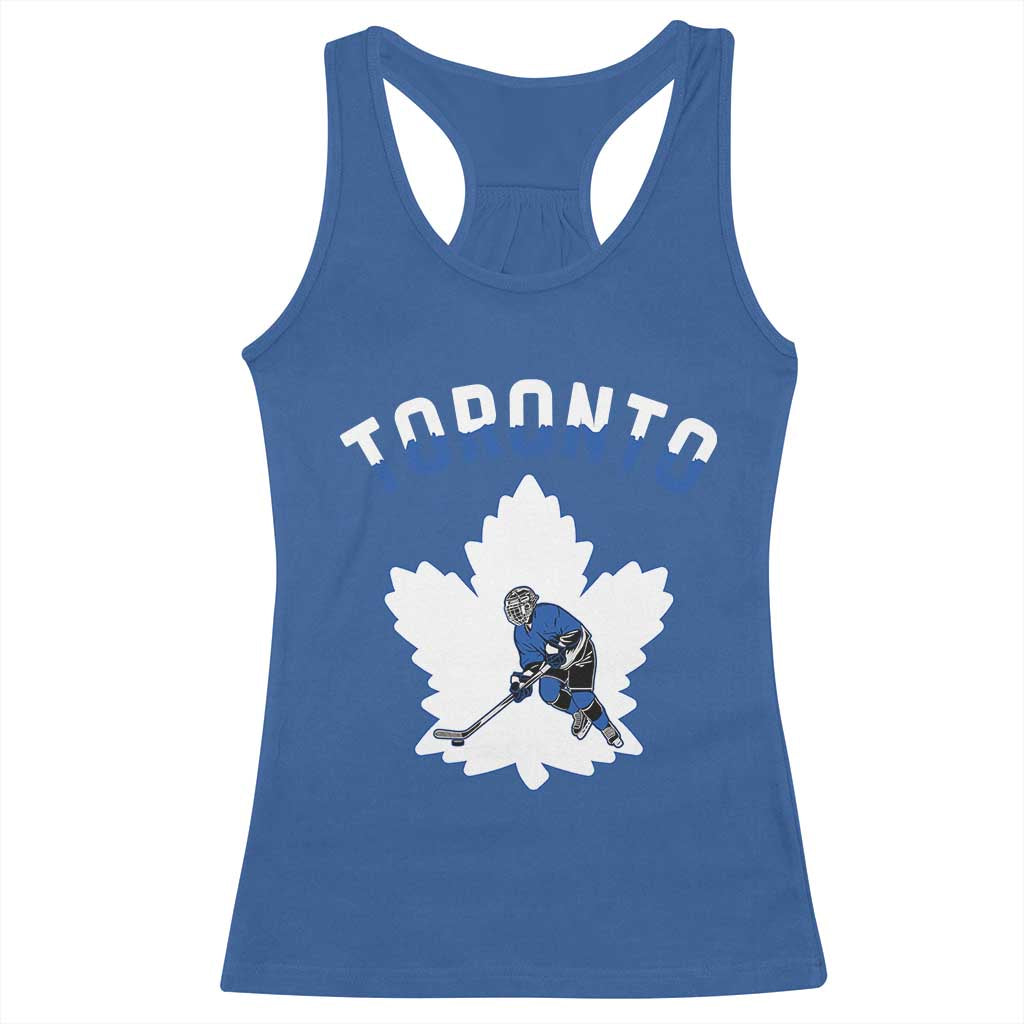 Toronto Ice Hockey Player Racerback Tank Top Canadian Winter Sport TS12 Royal Blue Print Your Wear