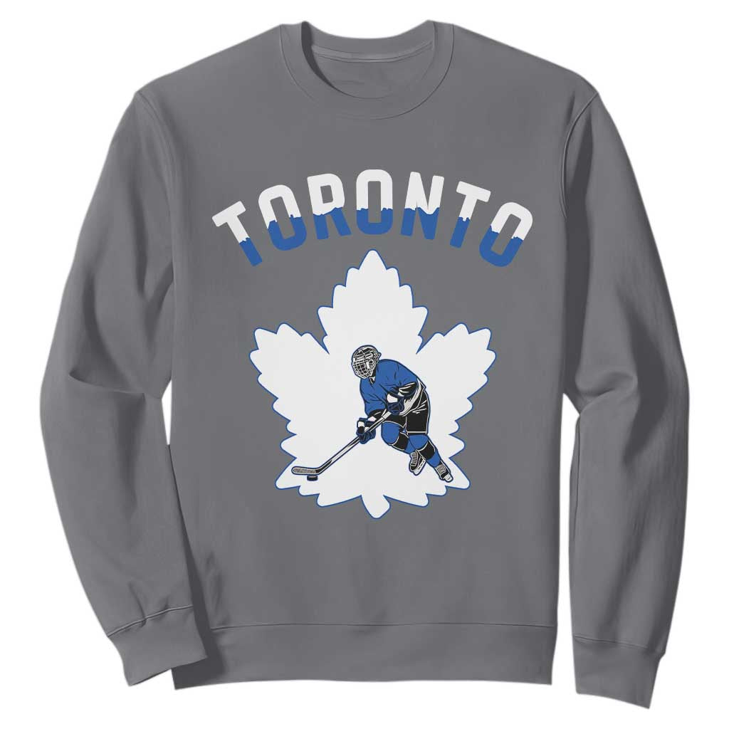 Toronto Ice Hockey Player Sweatshirt Canadian Winter Sport TS12 Charcoal Print Your Wear