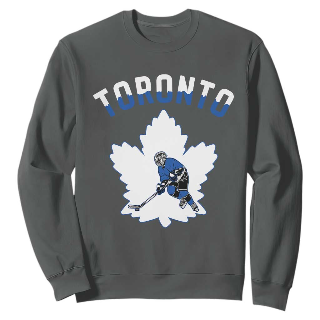 Toronto Ice Hockey Player Sweatshirt Canadian Winter Sport TS12 Dark Heather Print Your Wear