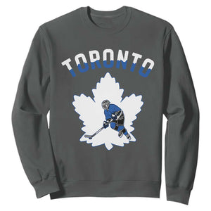 Toronto Ice Hockey Player Sweatshirt Canadian Winter Sport TS12 Dark Heather Print Your Wear