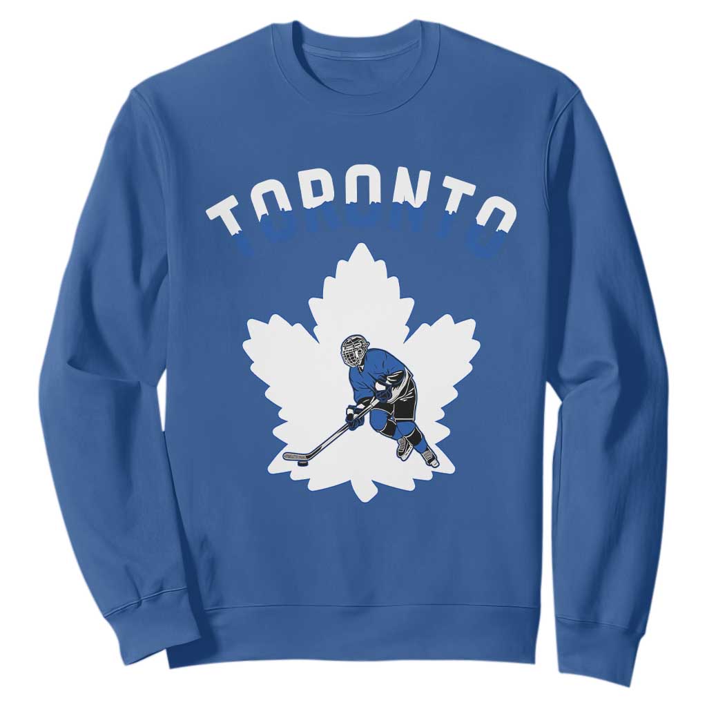 Toronto Ice Hockey Player Sweatshirt Canadian Winter Sport TS12 Royal Blue Print Your Wear